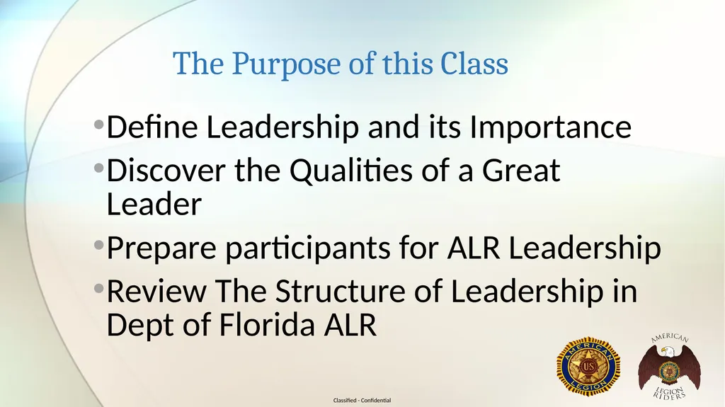 AMERICAN LEGION RIDERS LEADERSHIP TRAINING Joe - slide 2 of 35