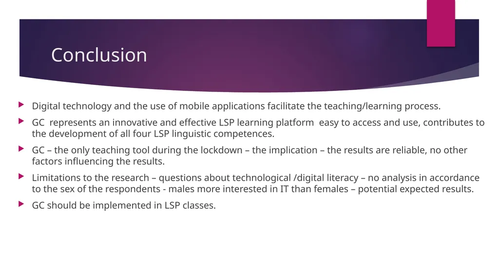 Students’ Perceptions on the Use of Google - slide 22 of 25