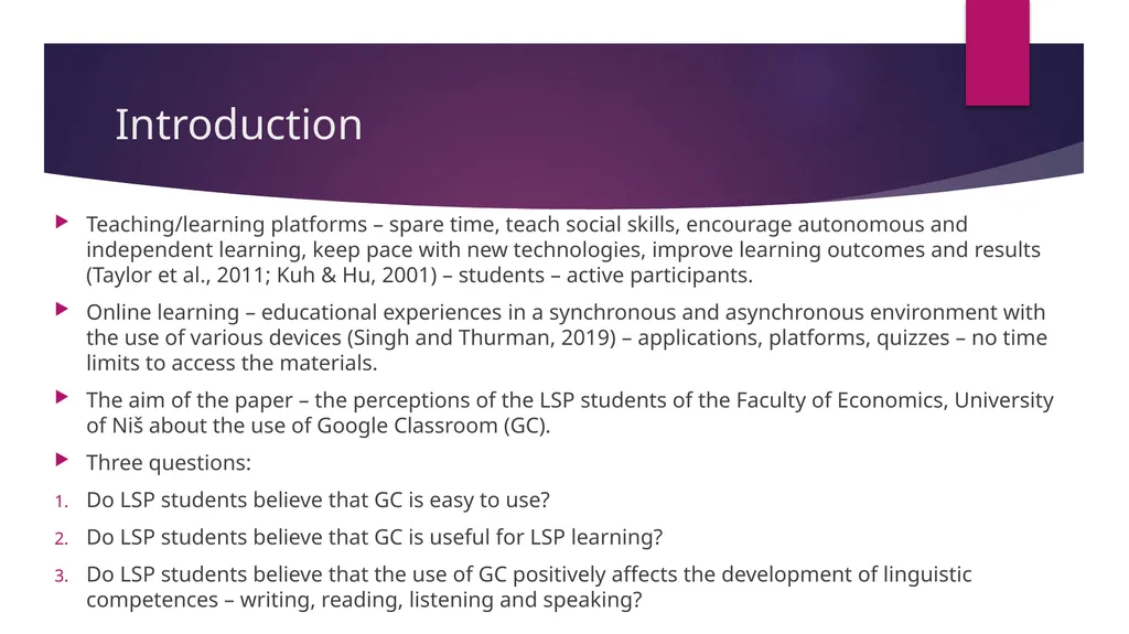 Students’ Perceptions on the Use of Google - slide 3 of 25