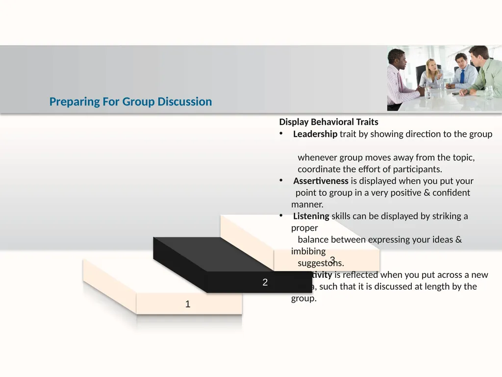 Group Discussion Strategies Course Objectives Do’s - slide 25 of 49