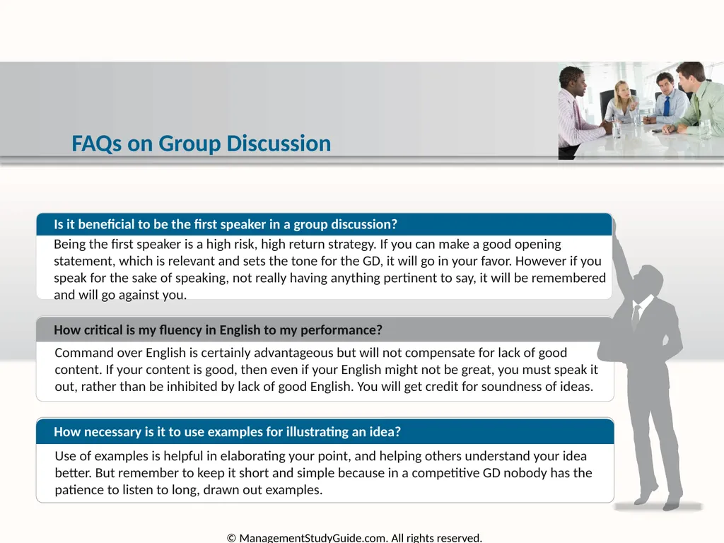 Group Discussion Strategies Course Objectives Do’s - slide 42 of 49