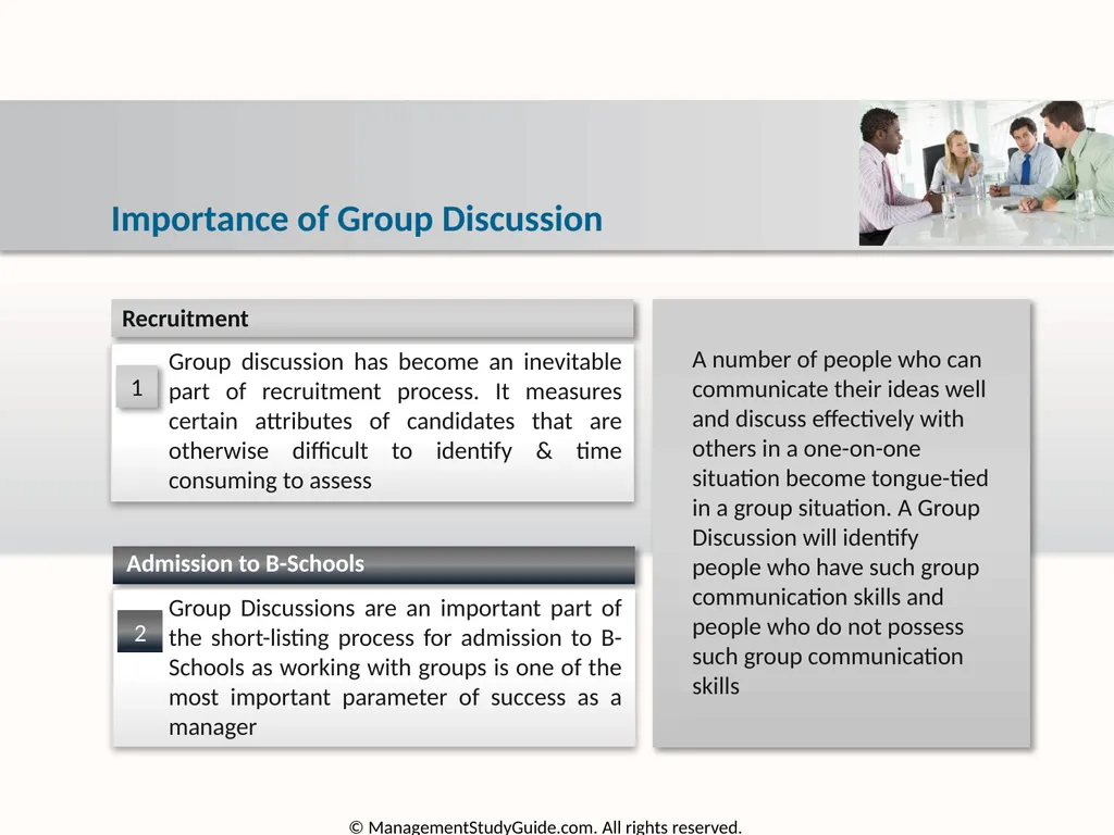 Group Discussion Strategies Course Objectives Do’s - slide 9 of 49