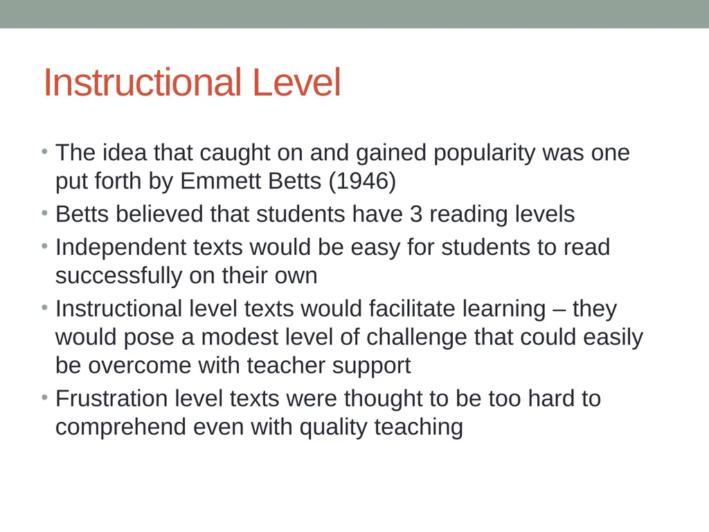 Doing Away with the Instructional Level Timothy - slide 7 of 79