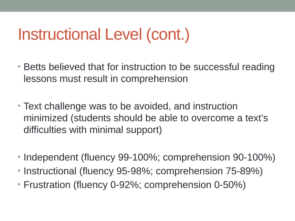 Doing Away with the Instructional Level Timothy - slide 8 of 79