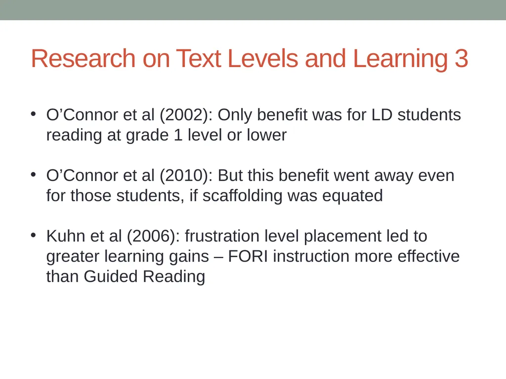 Doing Away with the Instructional Level Timothy - slide 12 of 79