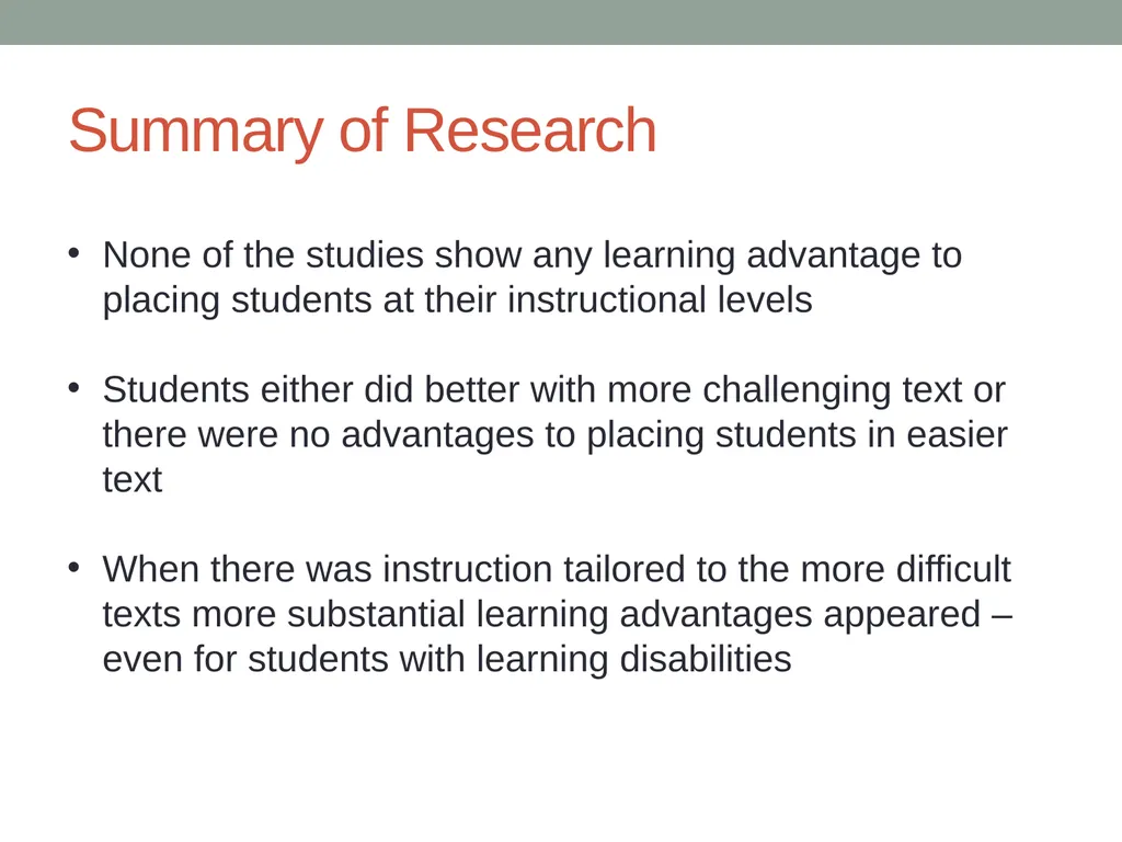 Doing Away with the Instructional Level Timothy - slide 14 of 79