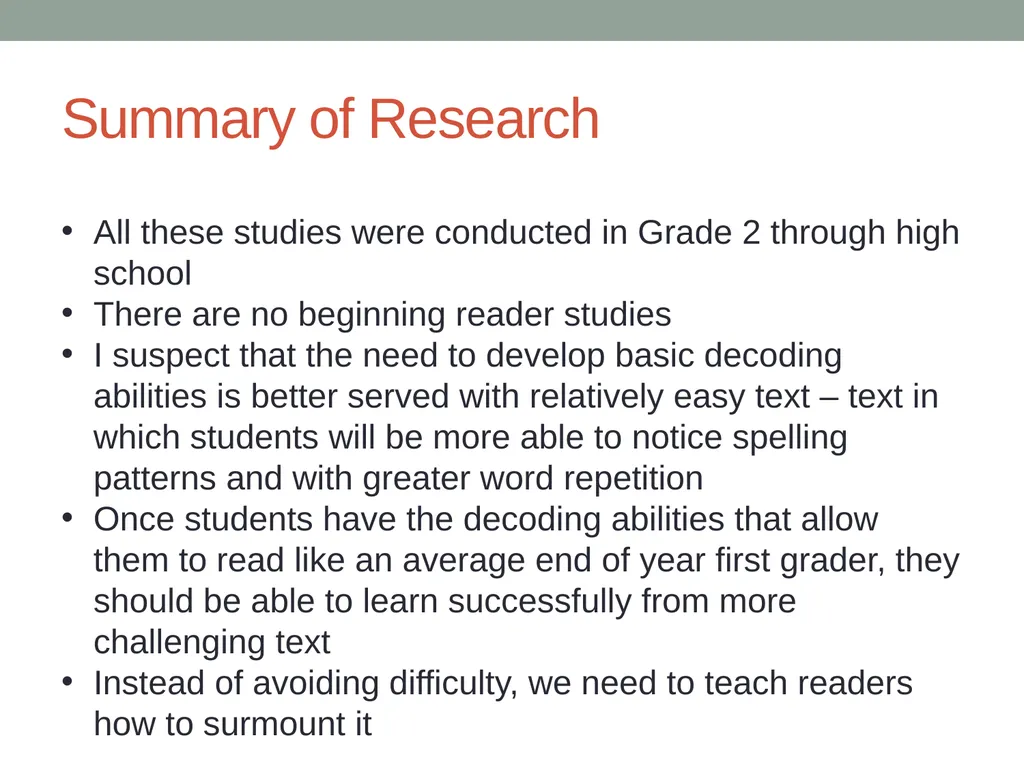 Doing Away with the Instructional Level Timothy - slide 15 of 79