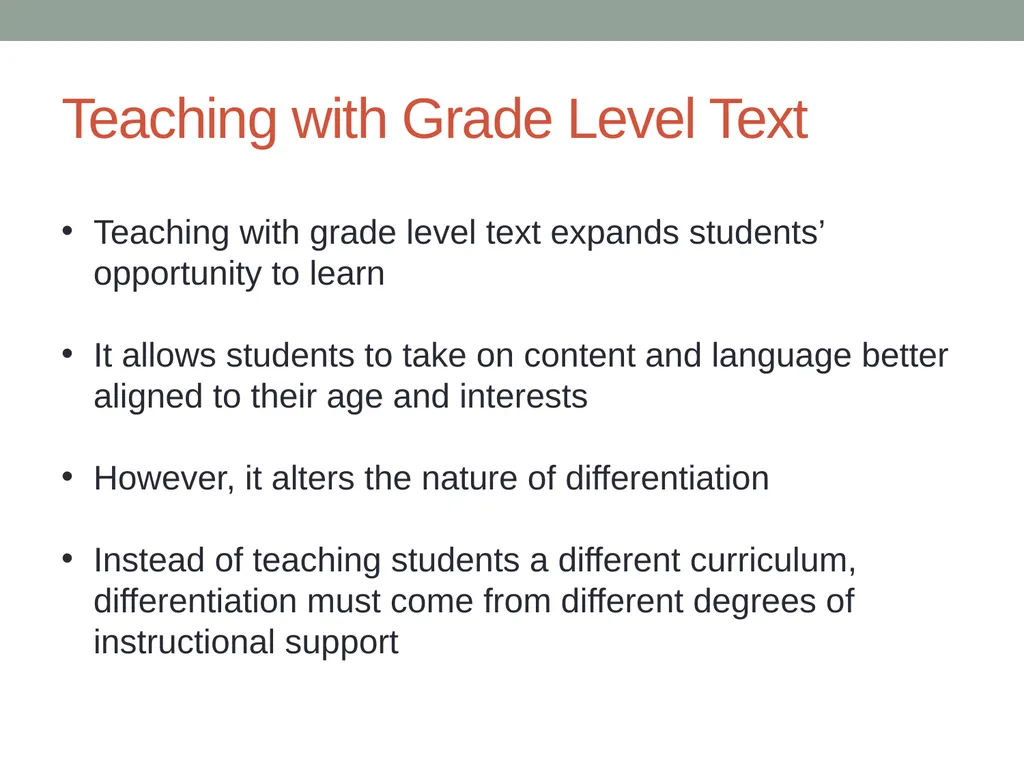 Doing Away with the Instructional Level Timothy - slide 18 of 79
