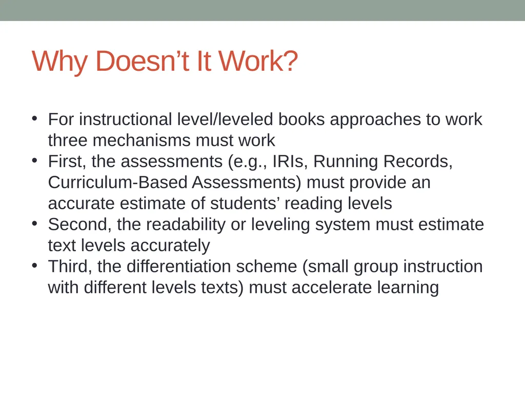 Doing Away with the Instructional Level Timothy - slide 16 of 79