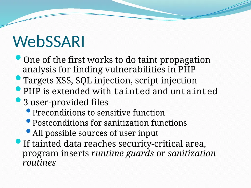Vulnerability Analysis of Web-Based Applications - slide 49 of 63
