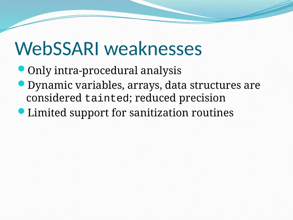 Vulnerability Analysis of Web-Based Applications - slide 51 of 63