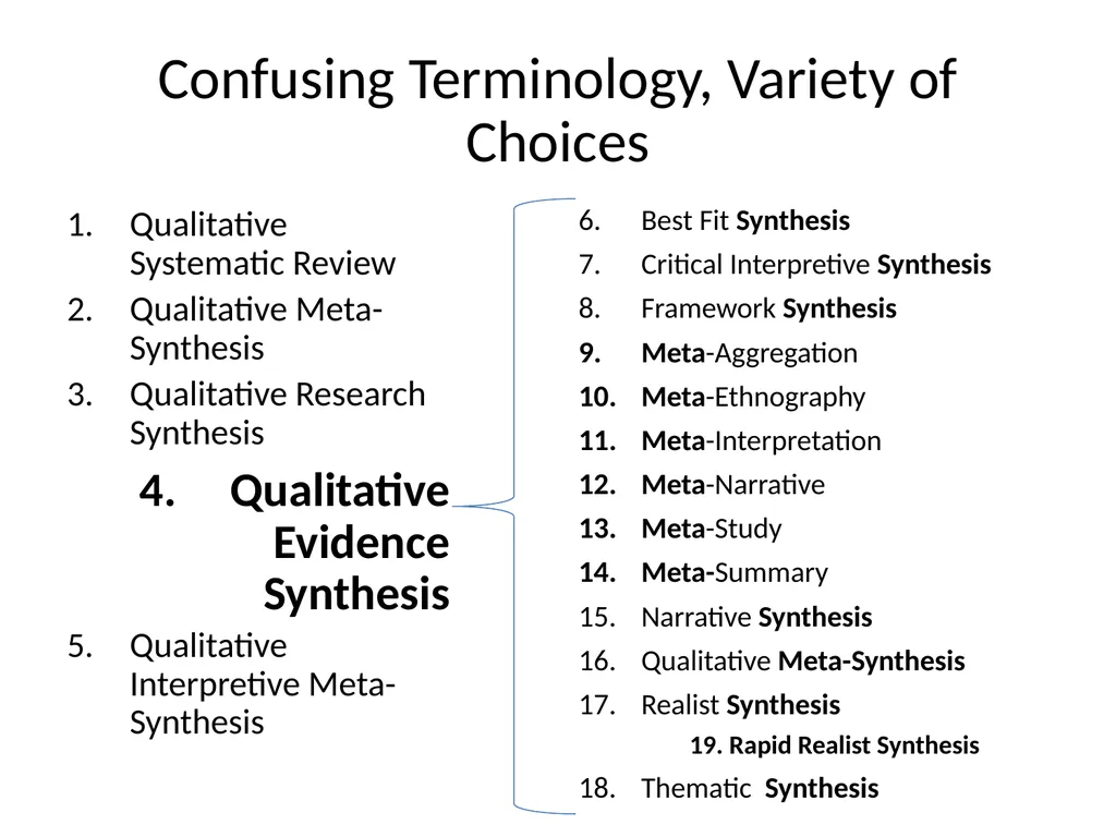 Choosing a Method of Qualitative Synthesis Dr - slide 3 of 29