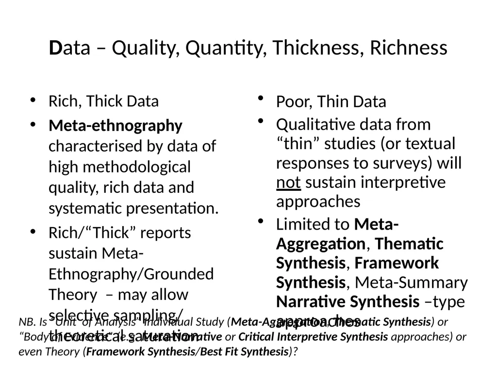 Choosing a Method of Qualitative Synthesis Dr - slide 12 of 29