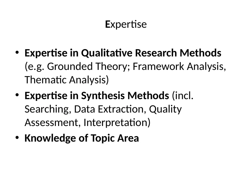 Choosing a Method of Qualitative Synthesis Dr - slide 10 of 29