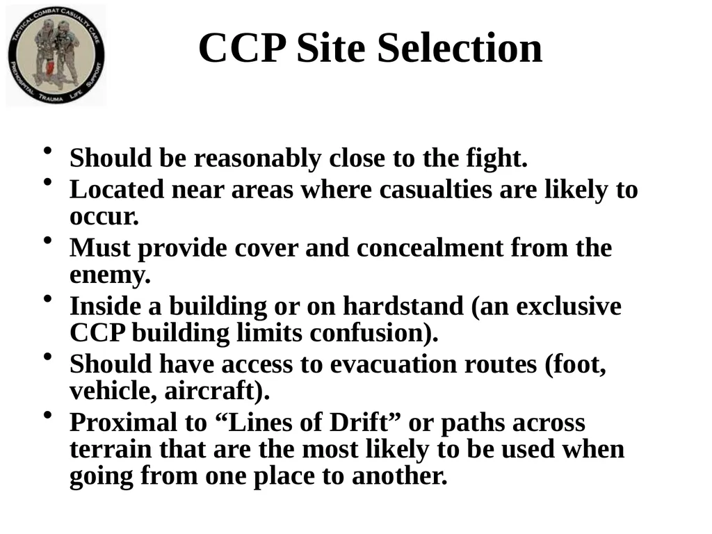 Tactical Field Care 3f Casualty Collection Point - slide 7 of 19
