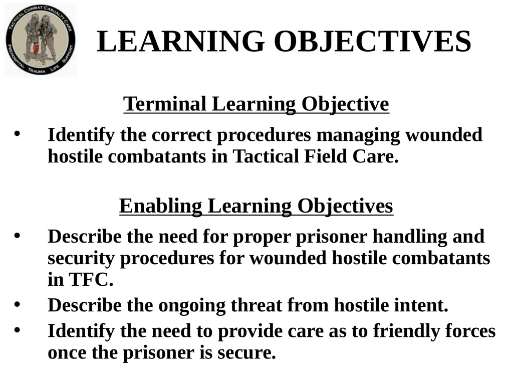 Tactical Field Care 3f Casualty Collection Point - slide 4 of 19