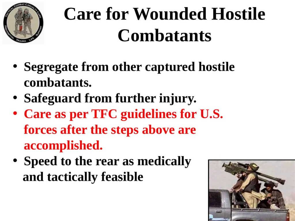 Tactical Field Care 3f Casualty Collection Point - slide 18 of 19