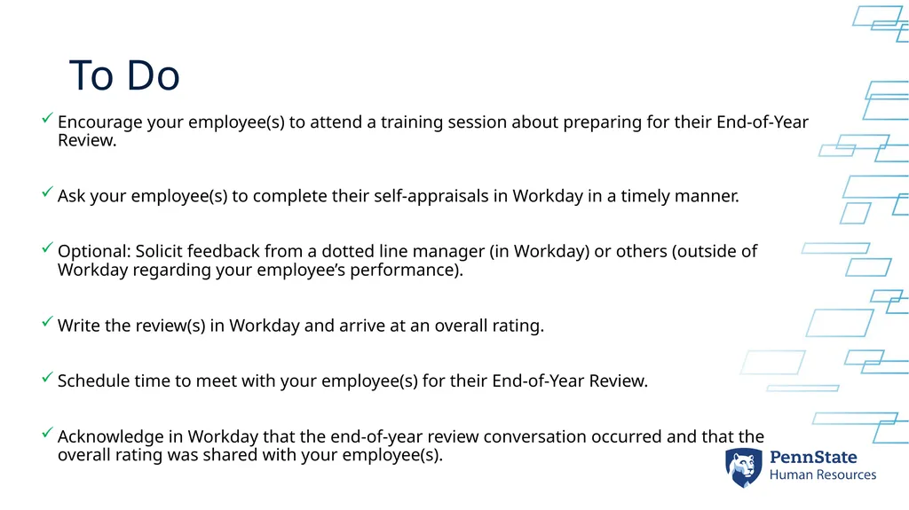 Performance Management End-of-Year Review - slide 18 of 21