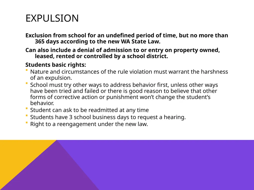 Student rights & discipline Presented by REAL– - slide 14 of 32