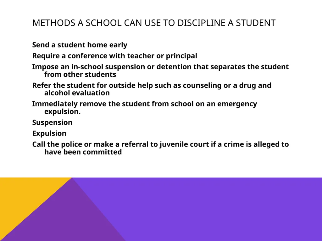 Student rights & discipline Presented by REAL– - slide 7 of 32