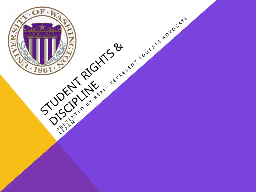 Student rights & discipline Presented by REAL– - slide 1 of 32