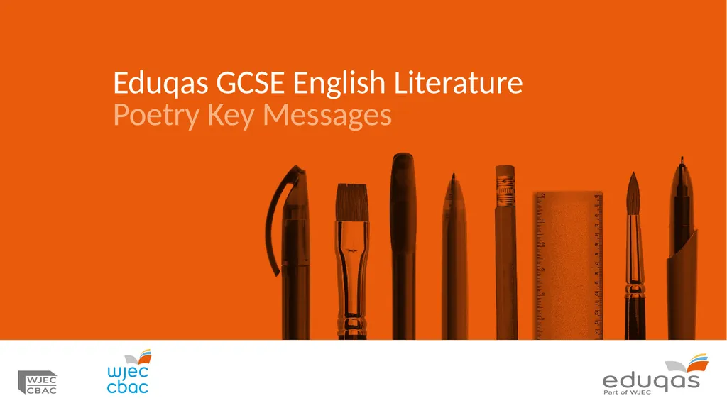 Eduqas GCSE English Literature Poetry Key Messages - slide 1 of 10