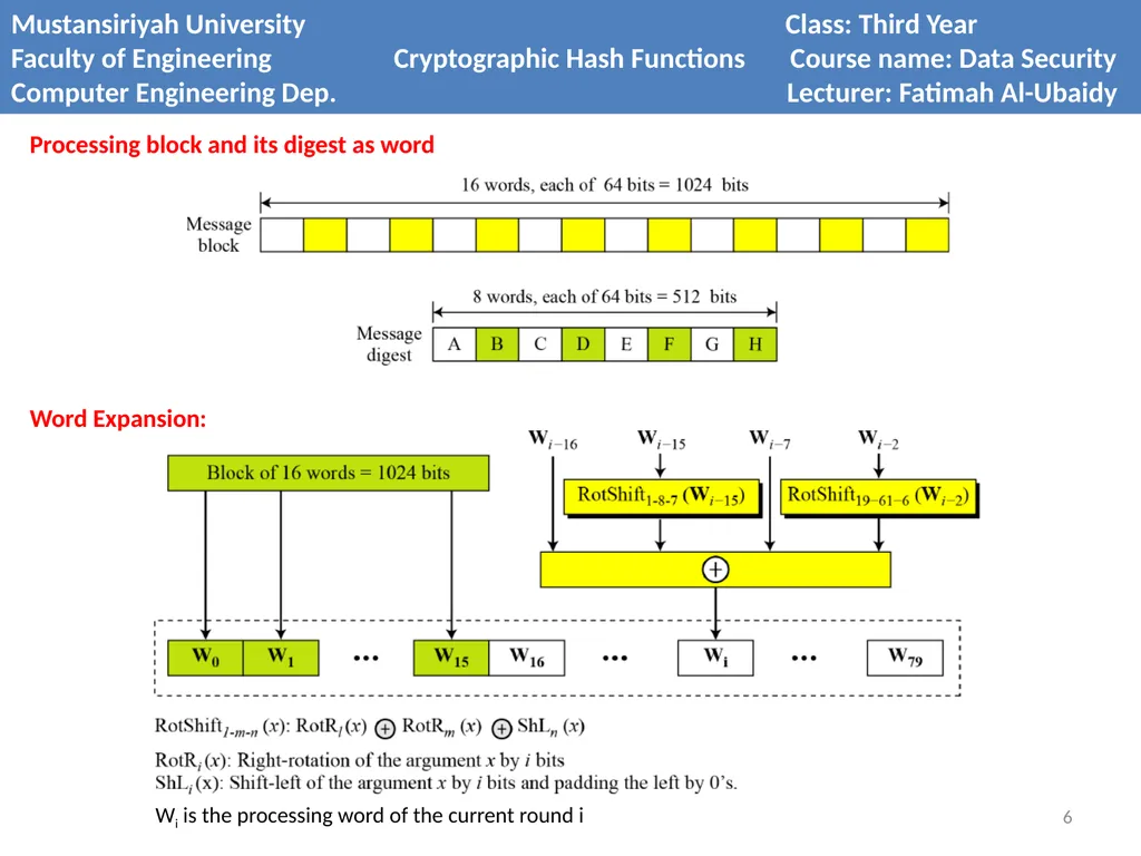 Mustansiriyah University Class: Third Year Faculty - slide 6 of 9