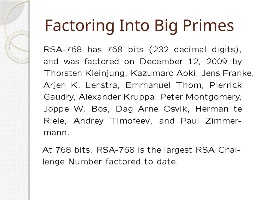 Big Numbers: The Role Played by Mathematics in - slide 29 of 48
