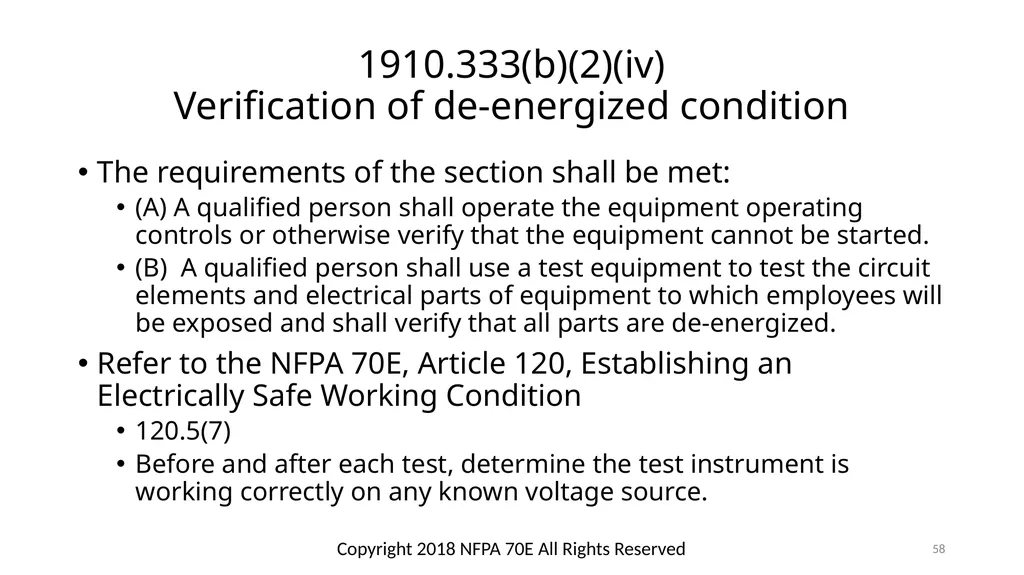 Arc Hazards and Safety Related Work Practices 1 - slide 58 of 125