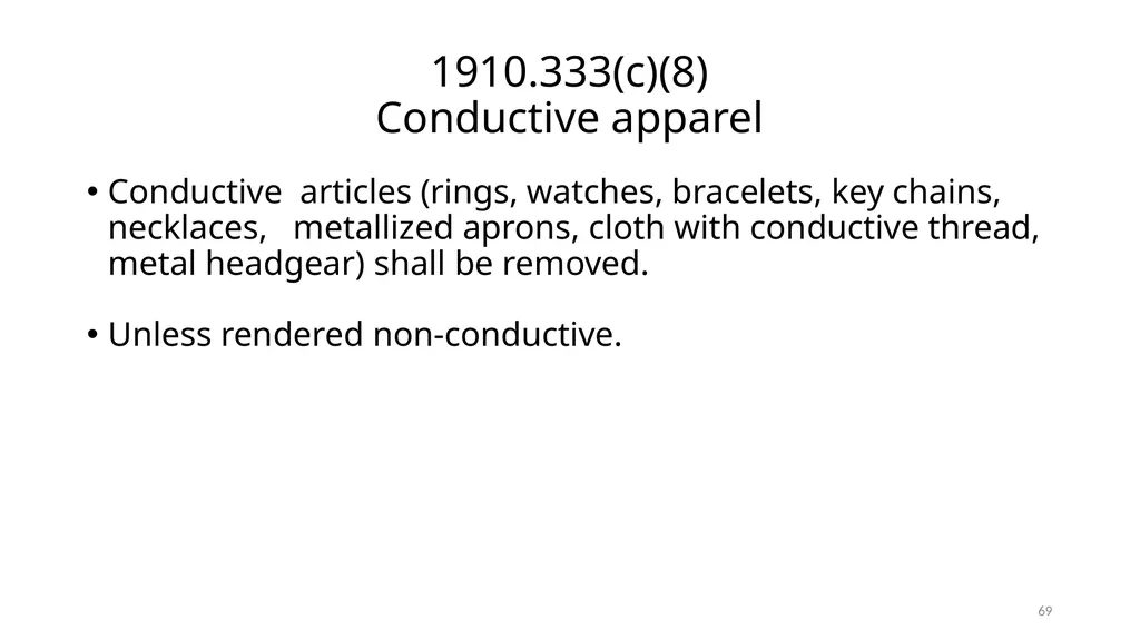 Arc Hazards and Safety Related Work Practices 1 - slide 69 of 125