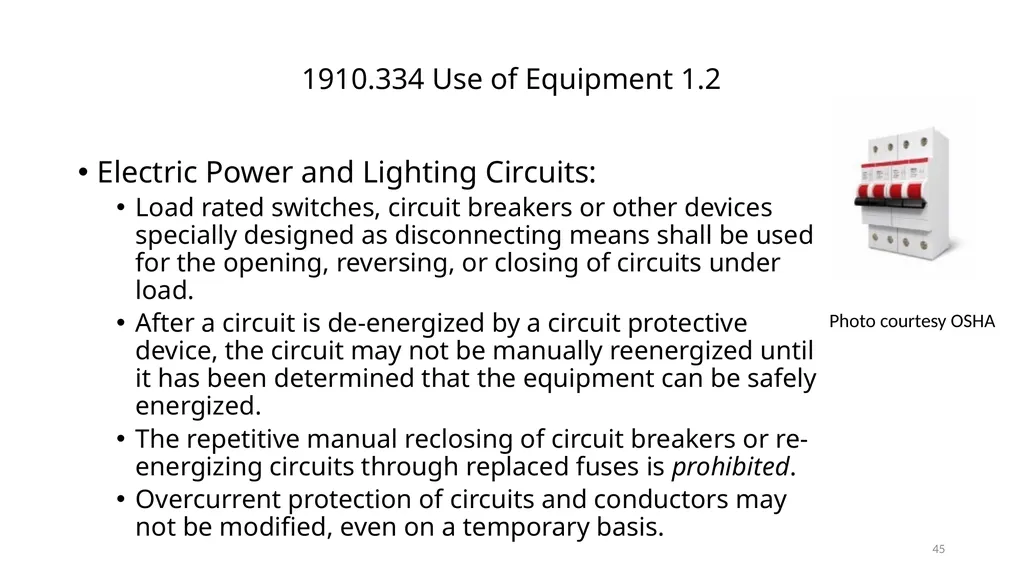 Arc Hazards and Safety Related Work Practices 1 - slide 45 of 125