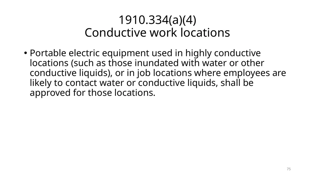 Arc Hazards and Safety Related Work Practices 1 - slide 75 of 125