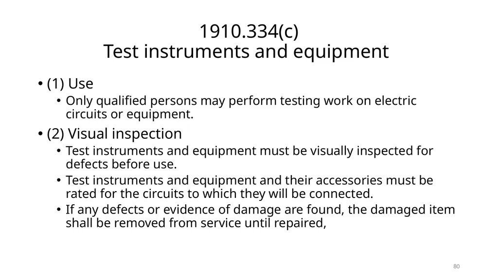 Arc Hazards and Safety Related Work Practices 1 - slide 80 of 125