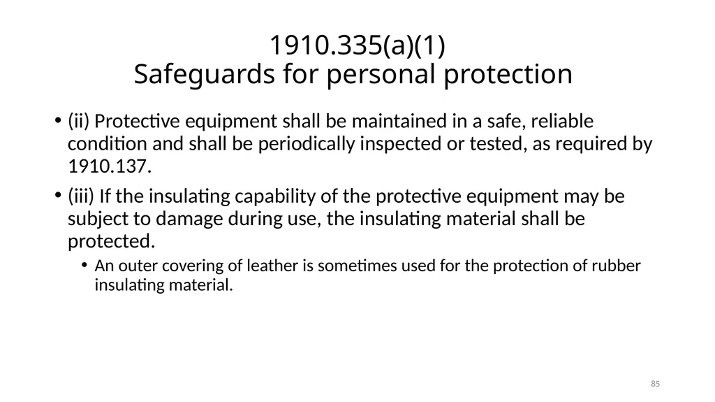 Arc Hazards and Safety Related Work Practices 1 - slide 85 of 125