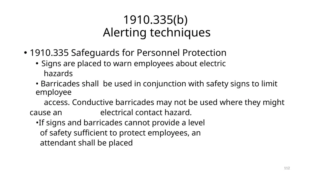 Arc Hazards and Safety Related Work Practices 1 - slide 112 of 125