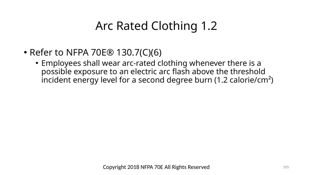 Arc Hazards and Safety Related Work Practices 1 - slide 105 of 125