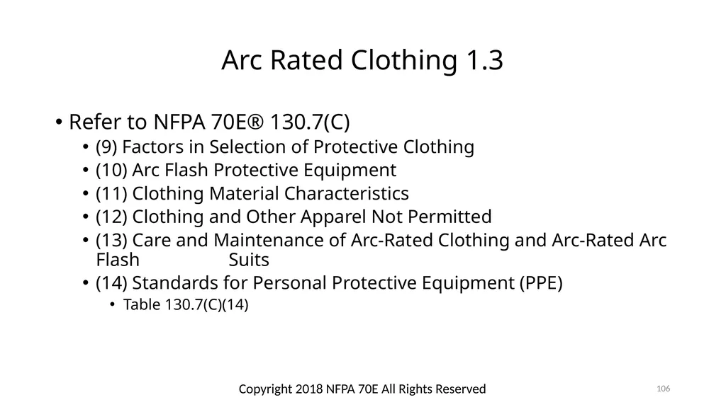 Arc Hazards and Safety Related Work Practices 1 - slide 106 of 125
