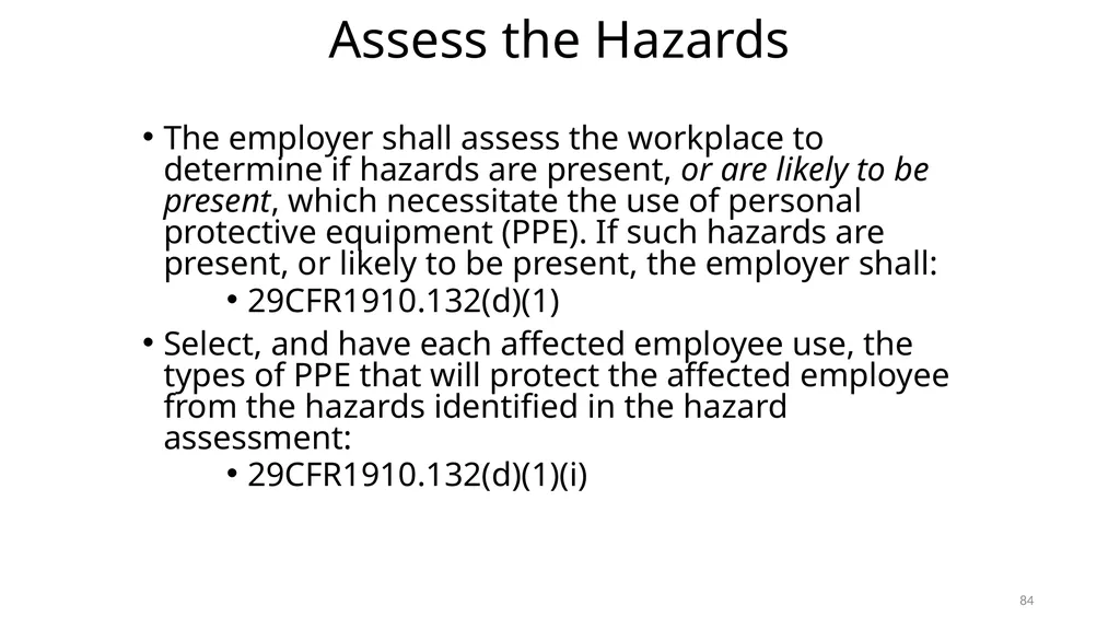 Arc Hazards and Safety Related Work Practices 1 - slide 84 of 125