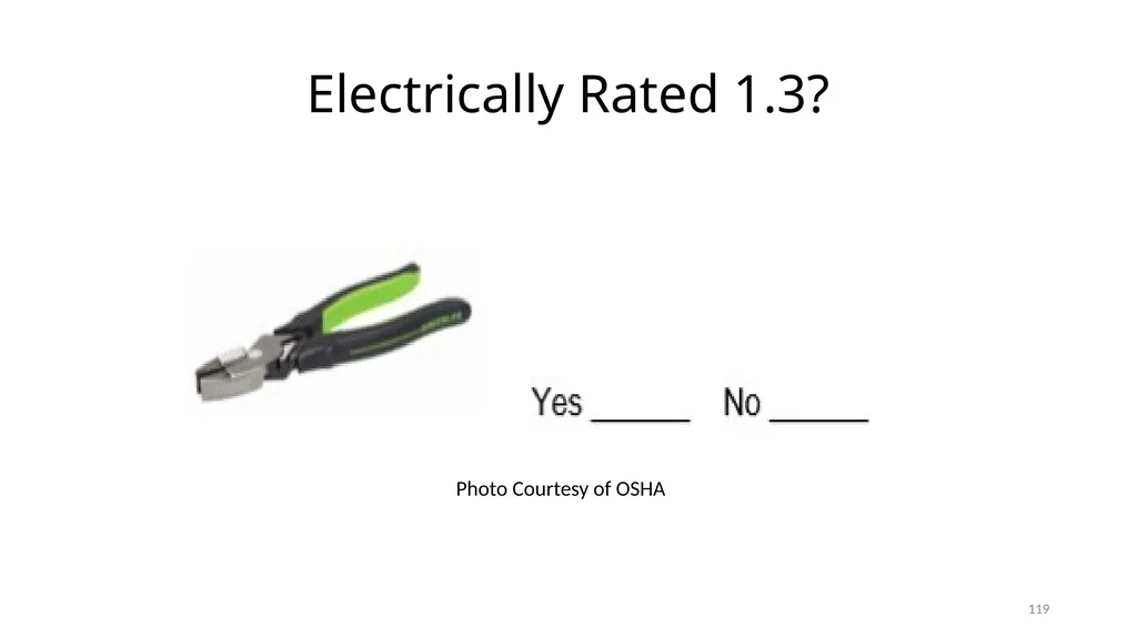 Arc Hazards and Safety Related Work Practices 1 - slide 119 of 125