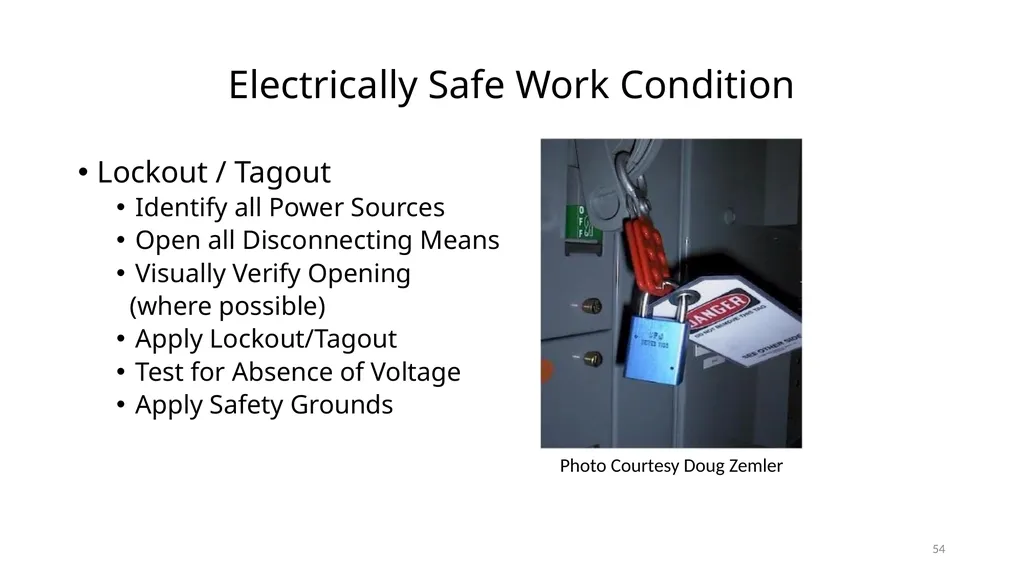 Arc Hazards and Safety Related Work Practices 1 - slide 54 of 125