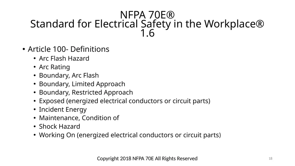 Arc Hazards and Safety Related Work Practices 1 - slide 18 of 125