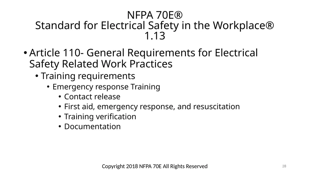 Arc Hazards and Safety Related Work Practices 1 - slide 28 of 125
