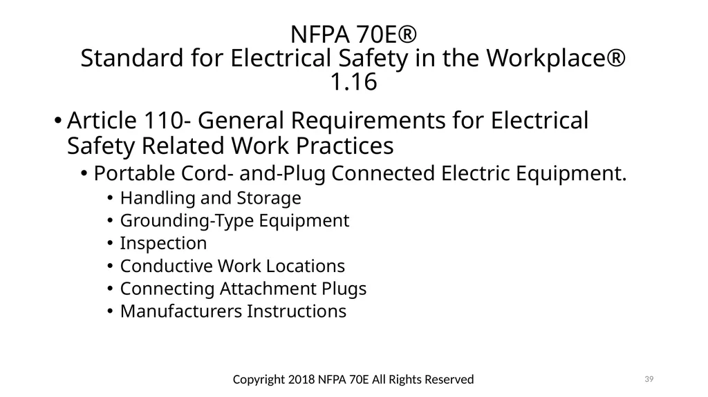 Arc Hazards and Safety Related Work Practices 1 - slide 39 of 125