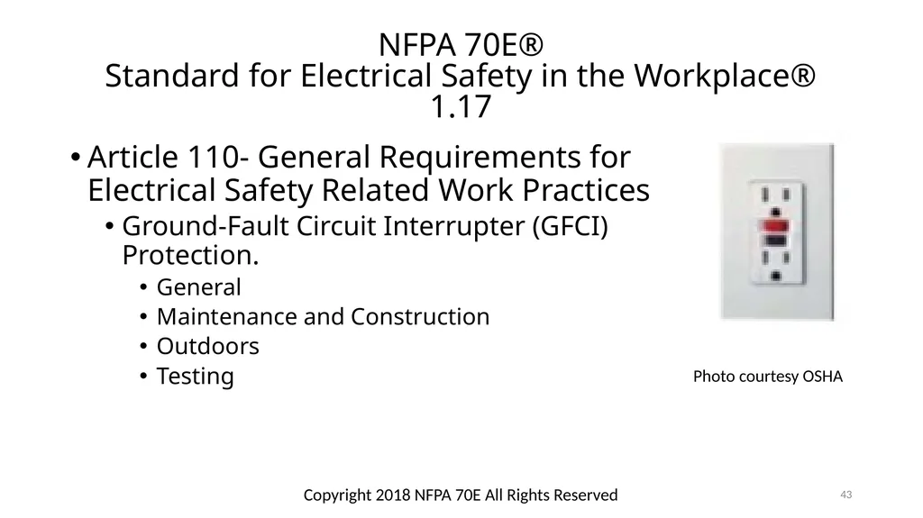 Arc Hazards and Safety Related Work Practices 1 - slide 43 of 125