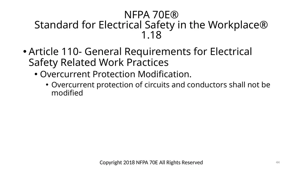 Arc Hazards and Safety Related Work Practices 1 - slide 44 of 125