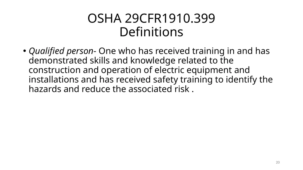 Arc Hazards and Safety Related Work Practices 1 - slide 20 of 125