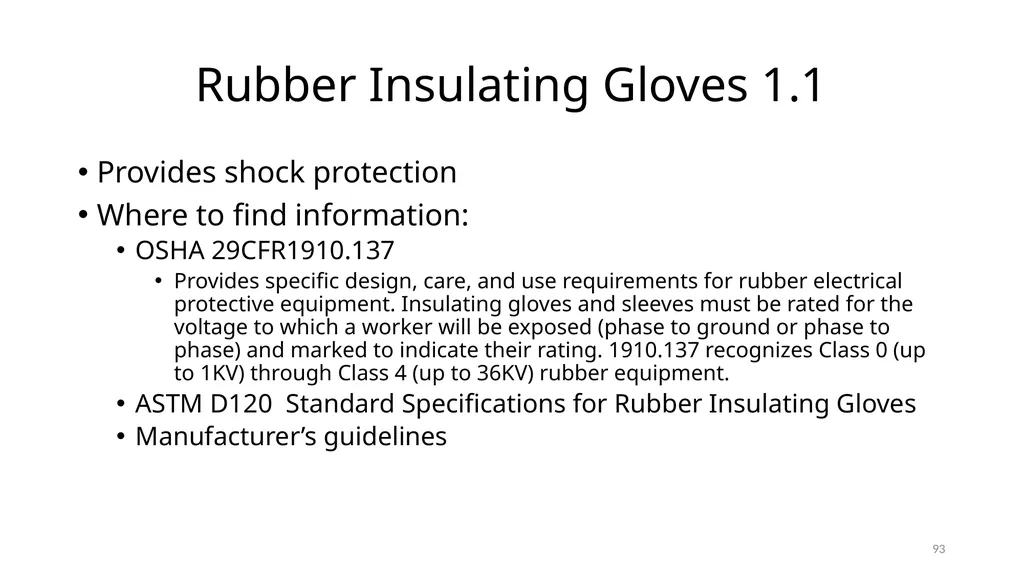Arc Hazards and Safety Related Work Practices 1 - slide 93 of 125