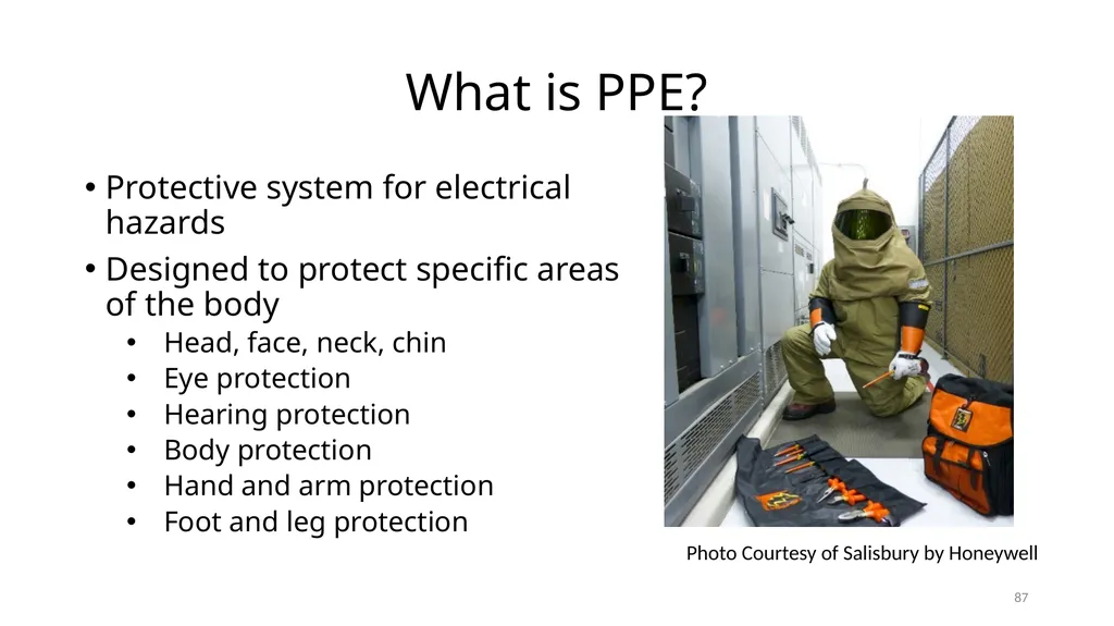Arc Hazards and Safety Related Work Practices 1 - slide 87 of 125