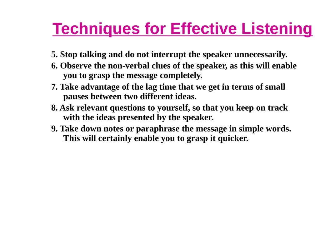 Developing Effective Listening Skills To - slide 20 of 22