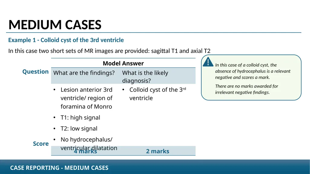 Case Reporting examination questions How to - slide 12 of 25